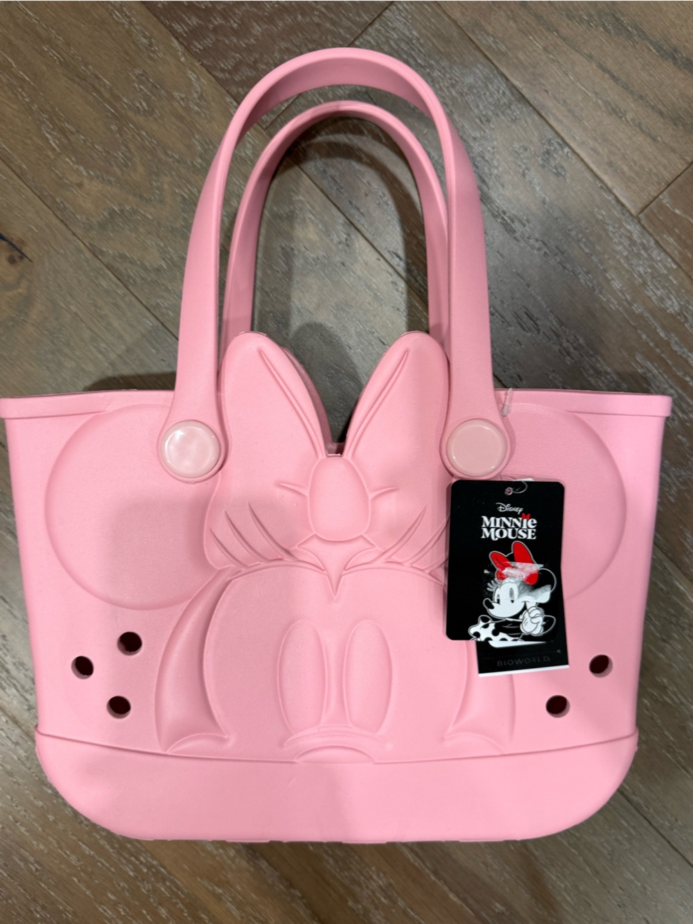 Disney Pink Minnie Mouse Embossed Bow Tote Bag